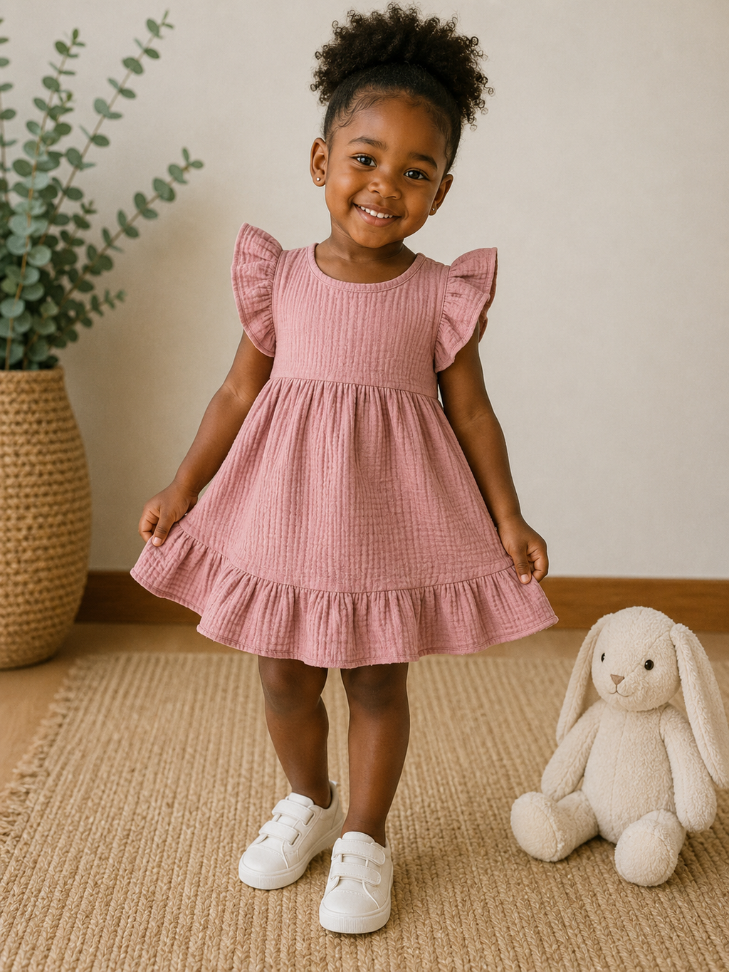 AK Signature Kleid aus 100% Bio-Baumwoll-Musselin
