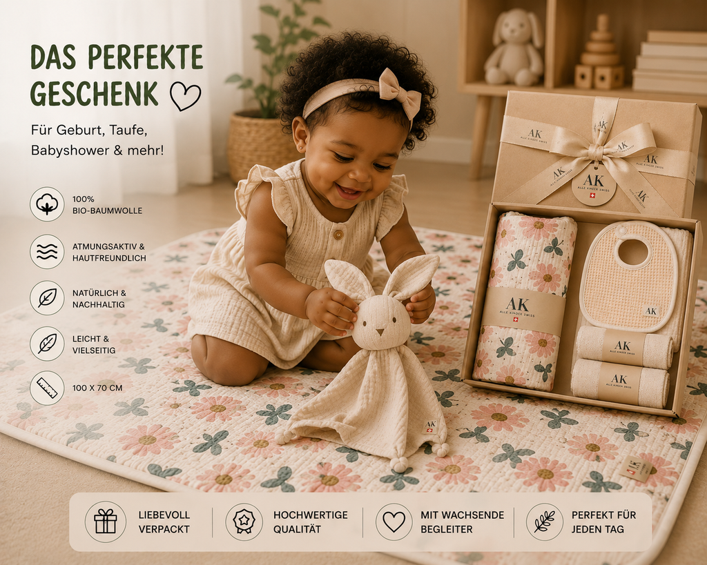 Musselin Geschenkset Blossom | Handgefertigt in der Schweiz 🇨🇭