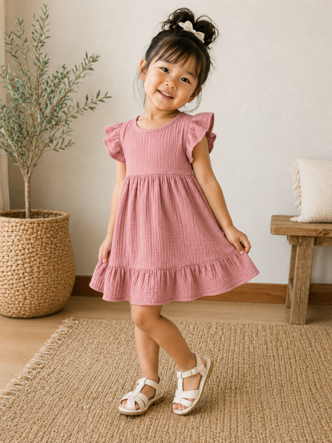 AK Signature Kleid aus 100% Bio-Baumwoll-Musselin