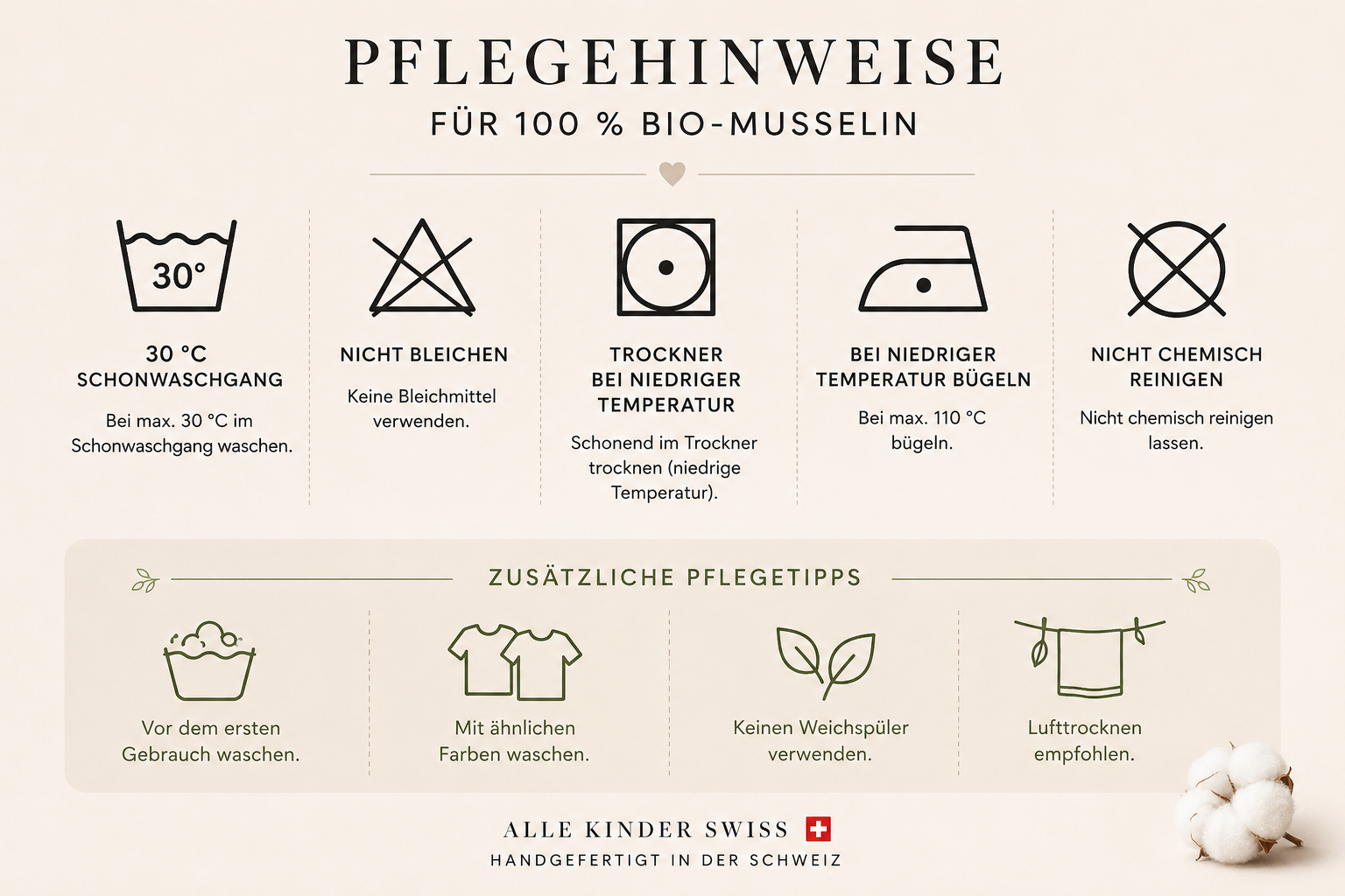 Musselin Geschenkset Blossom | Handgefertigt in der Schweiz 🇨🇭