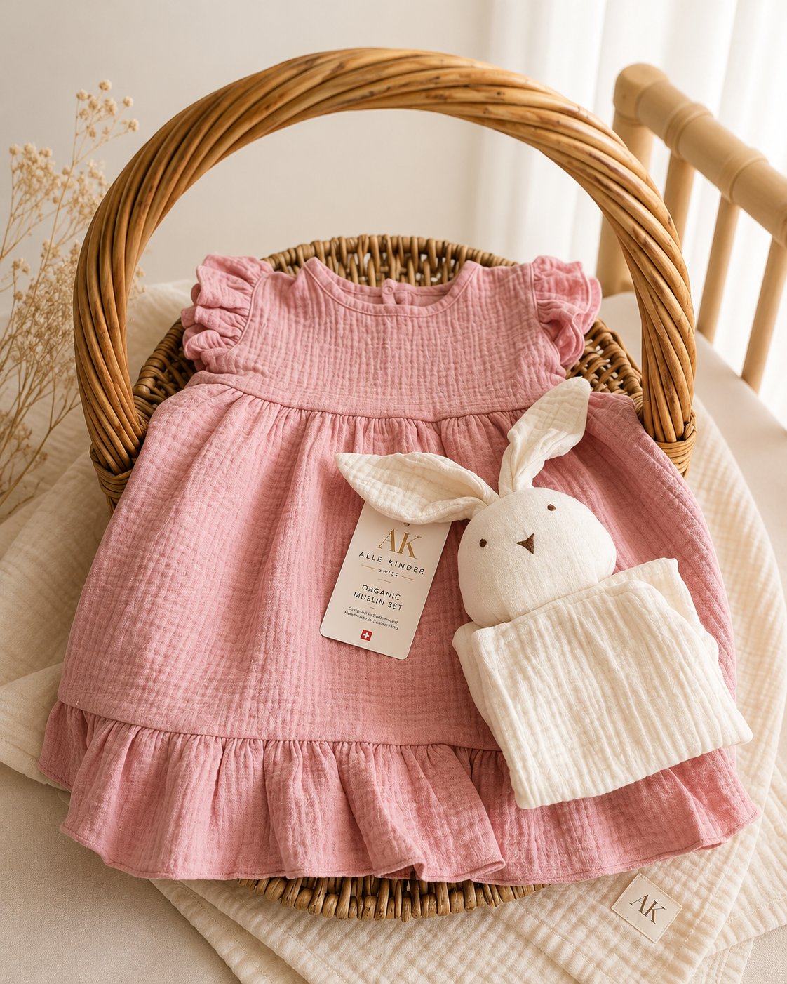 AK Signature Kleid aus 100% Bio-Baumwoll-Musselin