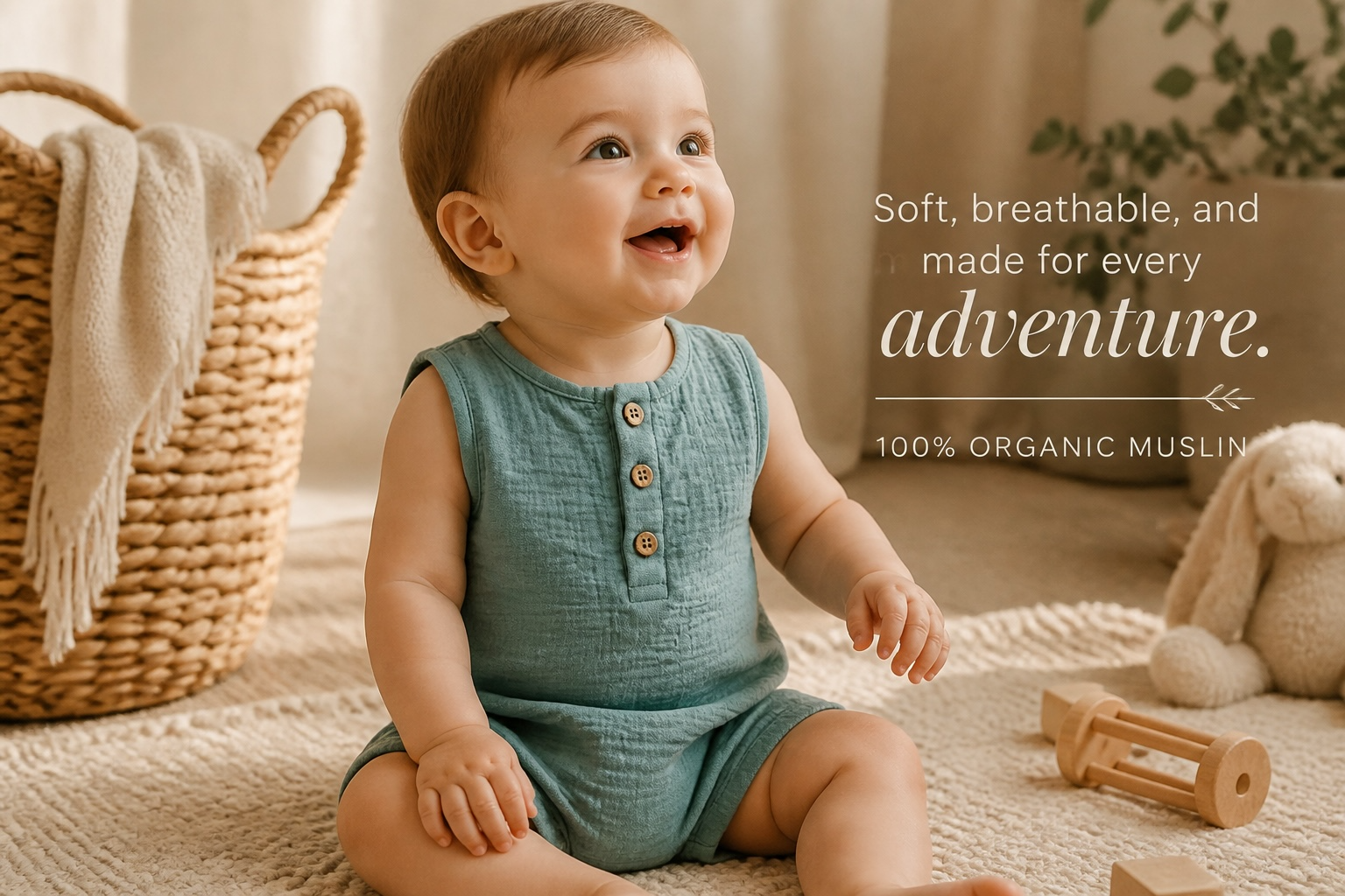 AK NISI Romper – Baby-Strampler aus 100 % Bio-Musselin