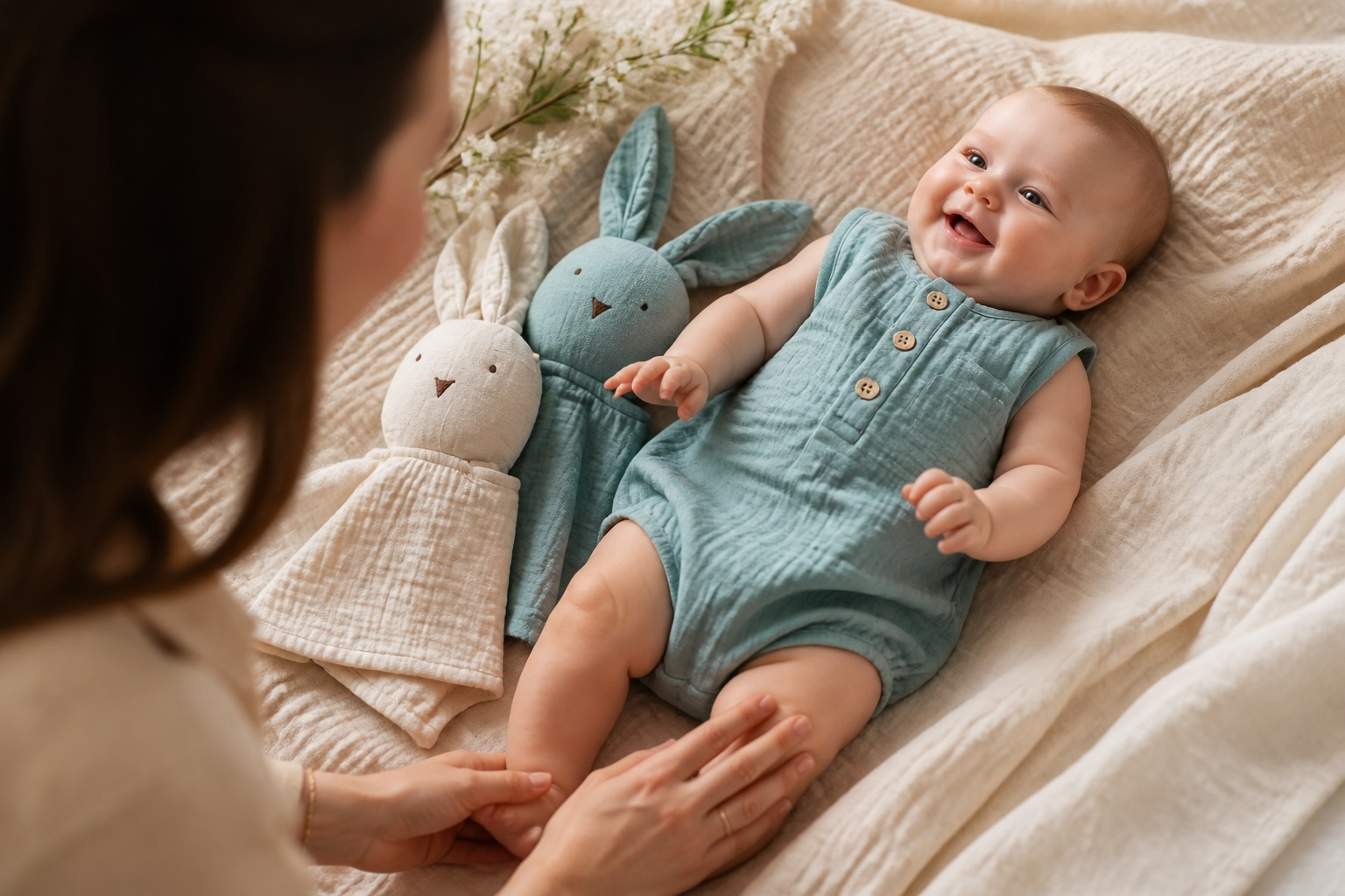 AK NISI Romper – Baby-Strampler aus 100 % Bio-Musselin